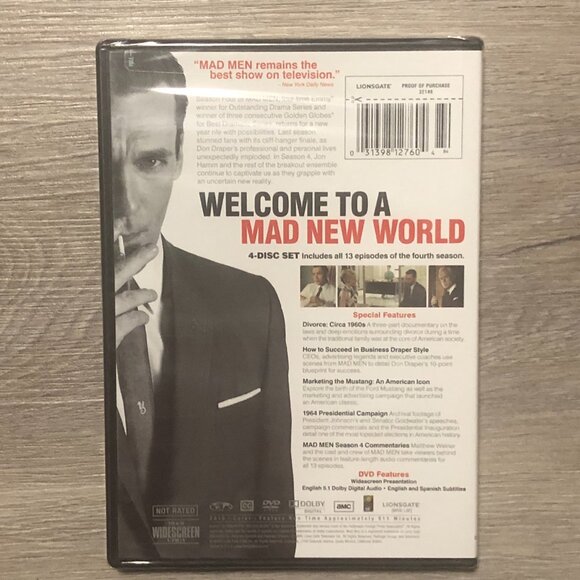 MAD MEN - The Complete Fourth 4 Four Season DVD NEW/SEALED - Picture 2 of 3